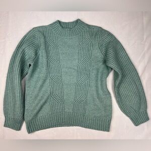 LOFT Sea‎ foam Cable Knit Sweater